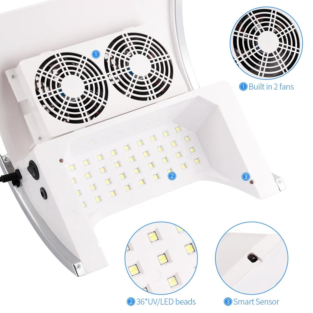 2-IN-1 Nail Dust Collector And Nail Drying Lamp