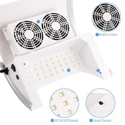 2-IN-1 Nail Dust Collector And Nail Drying Lamp