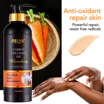 Natural Collagen Whitening Serum (100ml) + Carrot Oil Collagen Lotion (500ml)